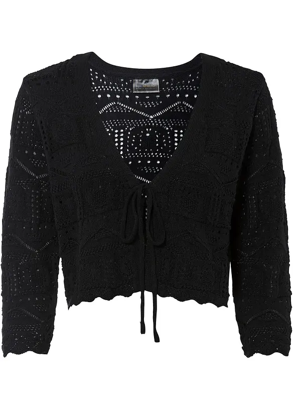Bolero med hullm&oslash;nster og 3/4-lange ermer, bonprix