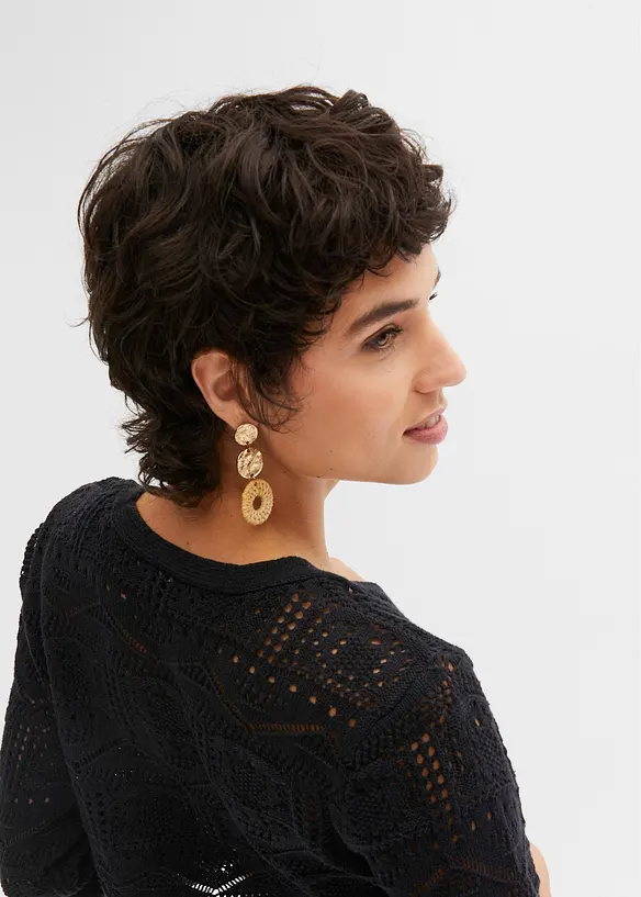 Bolero med hullm&oslash;nster og 3/4-lange ermer, bonprix
