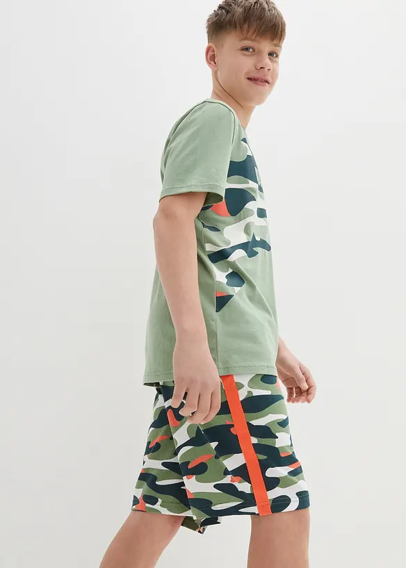 T-skjorte og shorts i 100% bomull (2-delt sett), bonprix