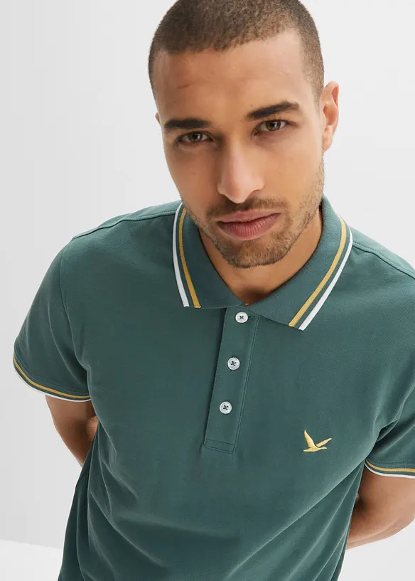 Pik&eacute;-poloskjorte i 100% bomull (2-pack), bonprix