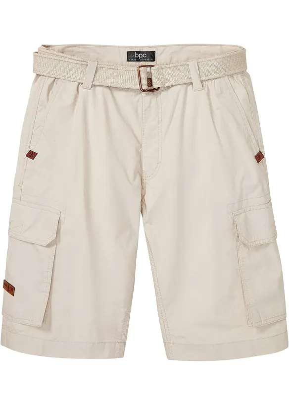 Cargo-bermuda med komfortlinning og belte, Regular Fit, bonprix