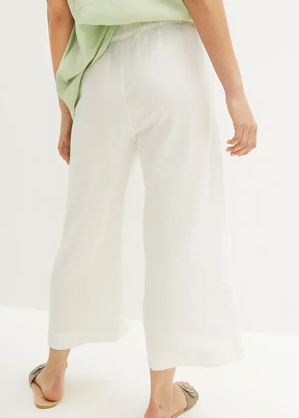 Legglang culotte i lin, bonprix