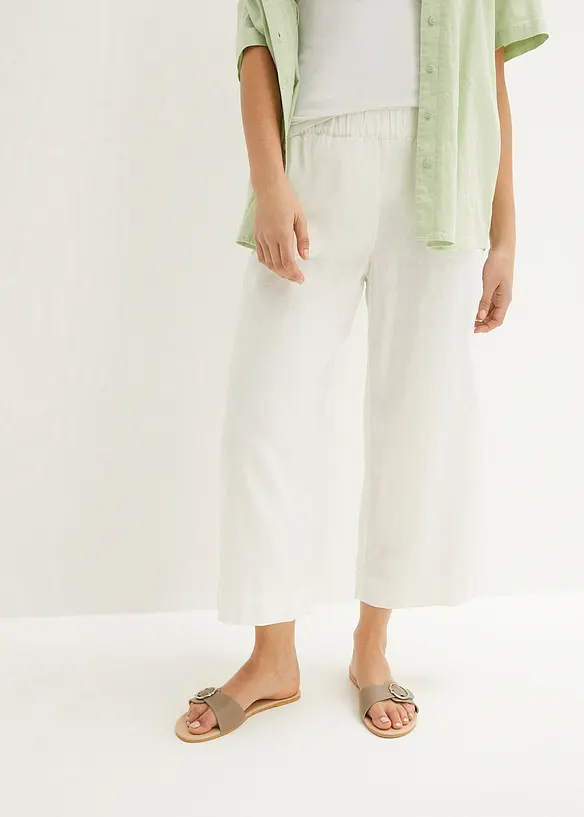 Legglang culotte i lin, bonprix