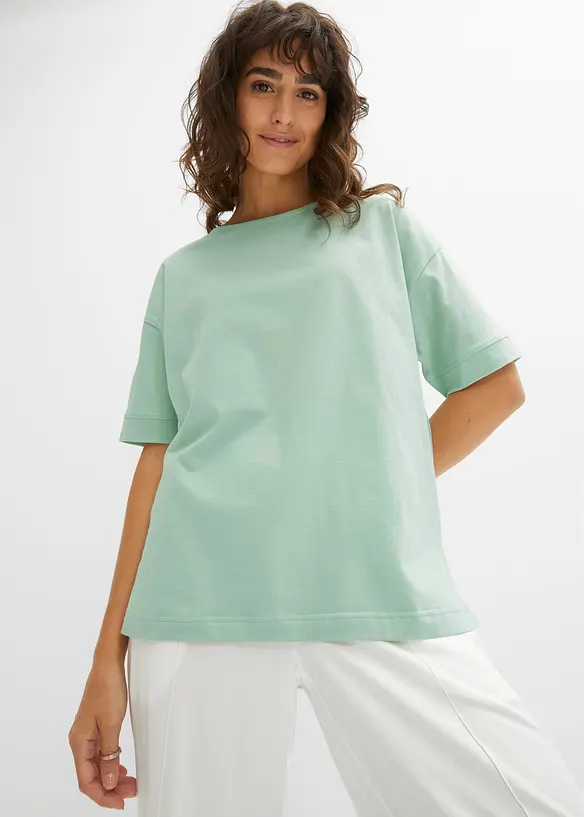 Oversized T-shirt i bomull med splitt i sidene, bonprix