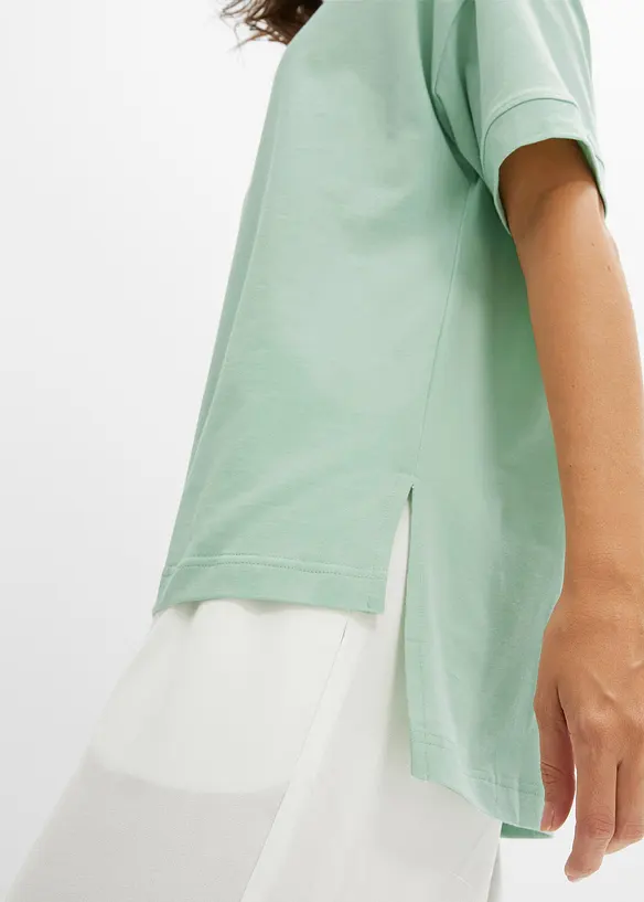 Oversized T-shirt i bomull med splitt i sidene, bonprix