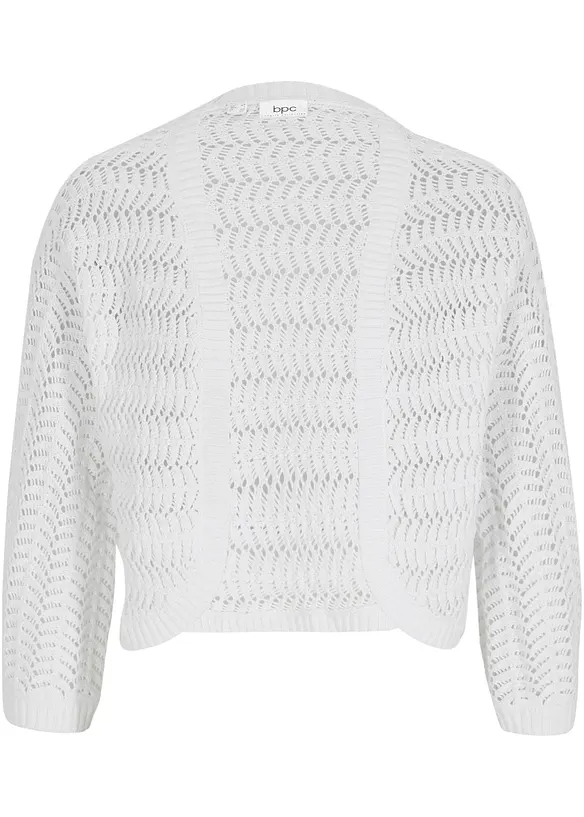 Bolero i heklet look, kortere ermer, bonprix