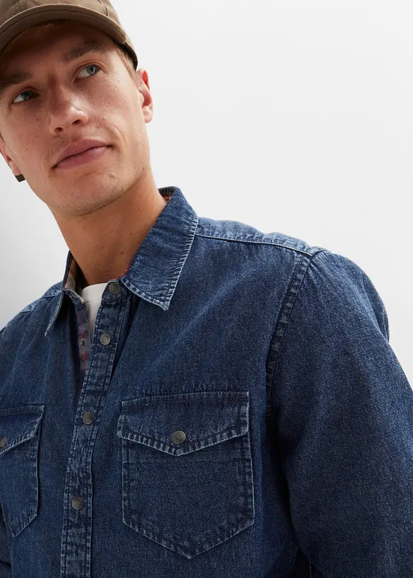 Denimskjorte i 100% bomull, bonprix