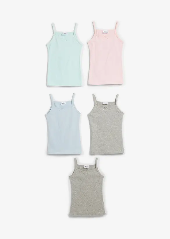 Singlet med myk bomull (5-pack), bonprix