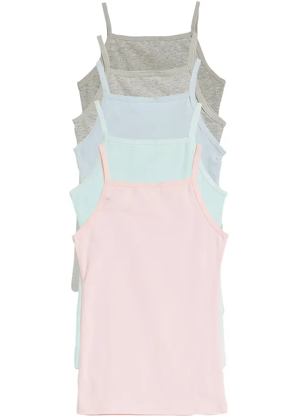 Singlet med myk bomull (5-pack), bonprix