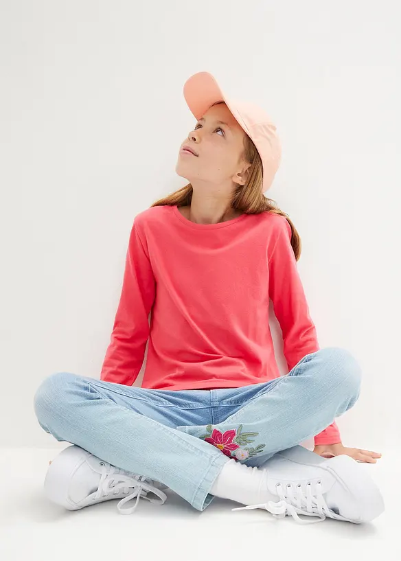 Langermet topp i 100% bomull (3-pack), bonprix