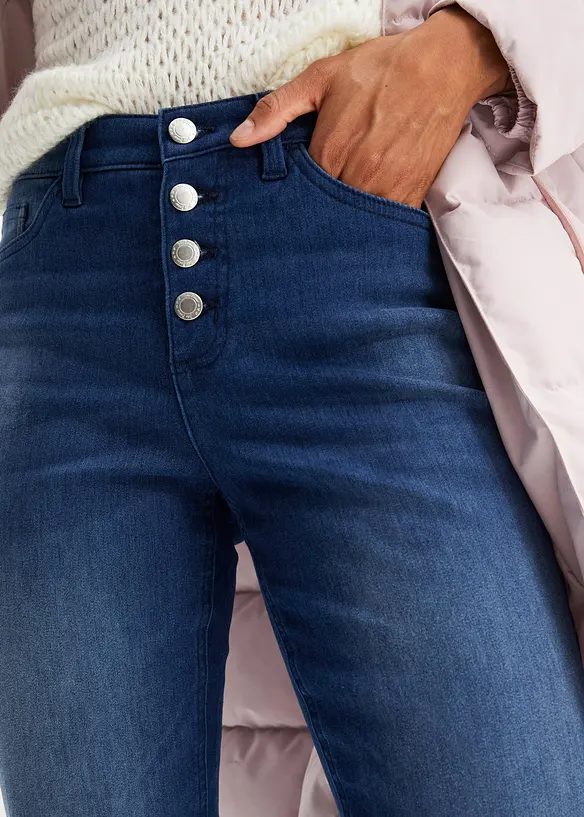 Boyfriend-termojeans Mid Waist, med myk innside, bonprix