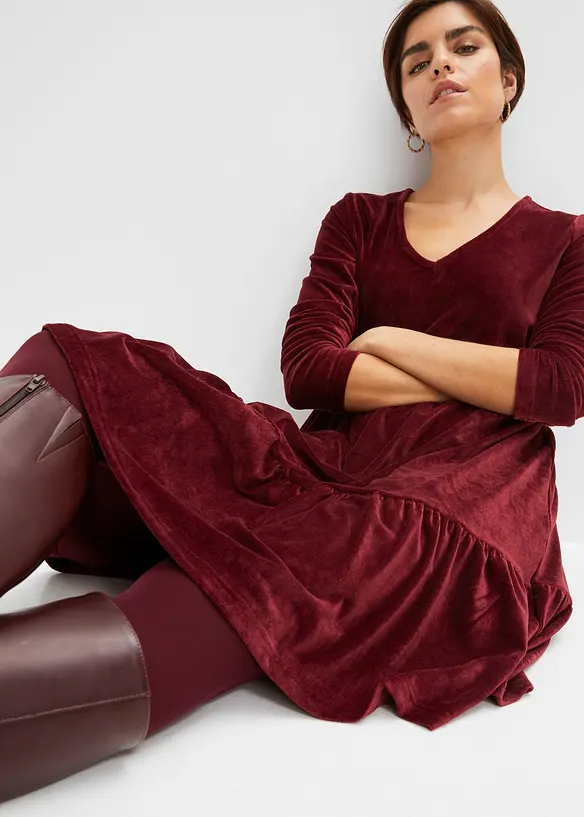 Minikjole i elastisk fløyel, bonprix