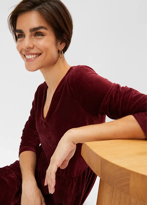 Minikjole i elastisk fløyel, bonprix