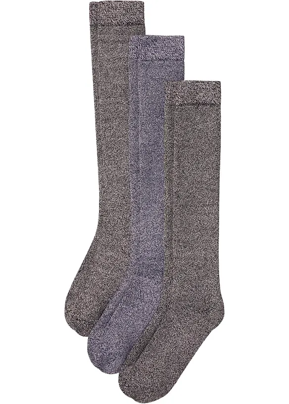 Termo-knestrømper  med myk frotté på innsiden (3-pack), bonprix