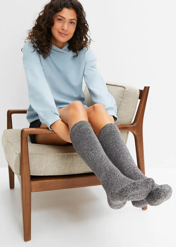 Termo-knestrømper  med myk frotté på innsiden (3-pack), bonprix