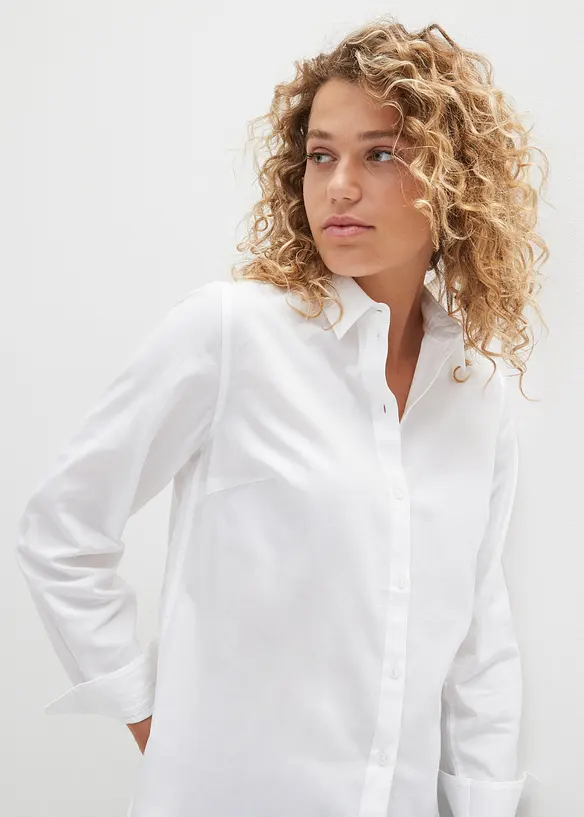 Skjortebluse i ren bomull, bonprix