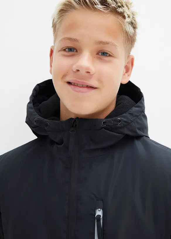 Vinterjakke i vanntett materiale med colorblocking effekt og hette, bonprix