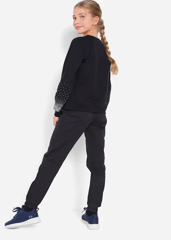 Sweatjakke + sweatbukse til jente (2-delt sett), bonprix