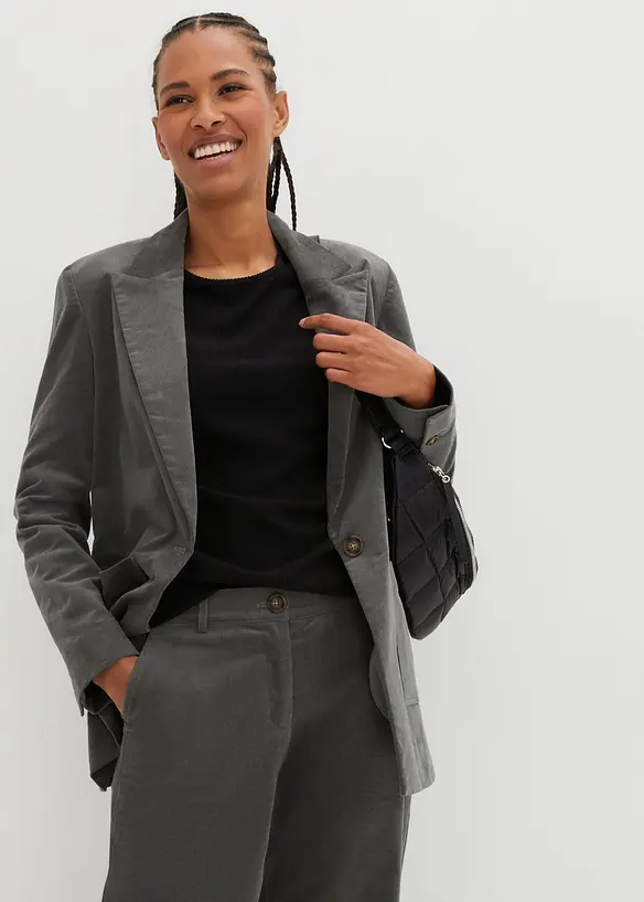 Kordfl&oslash;yelsbukse i &oslash;kologisk bomull med stretch, bonprix