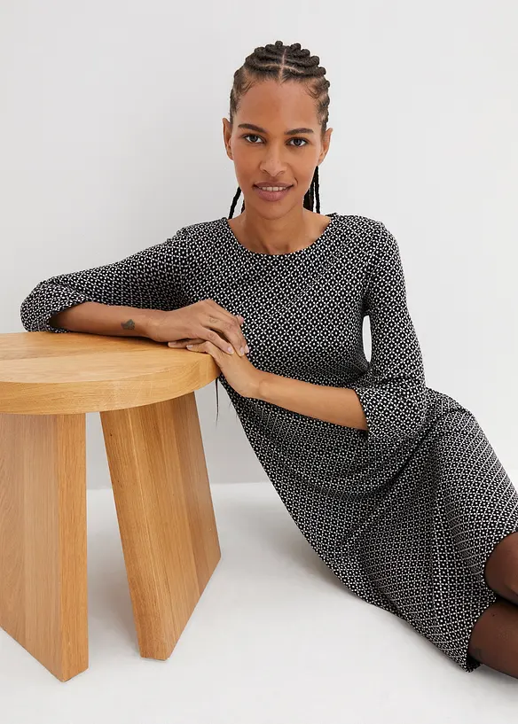 Punto di Roma-kjole i viskosemiks med jacquardm&oslash;nster, bonprix