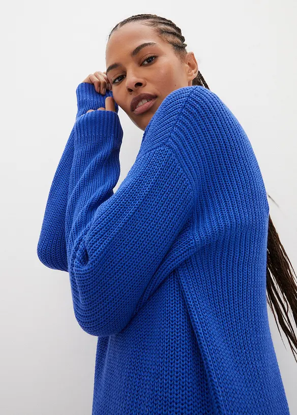 Oversized, ribbestrikket kjole, bonprix
