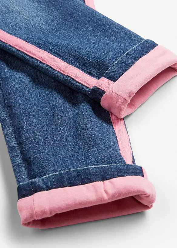 Termojeans med jerseyfôr, Mid Waist, bonprix