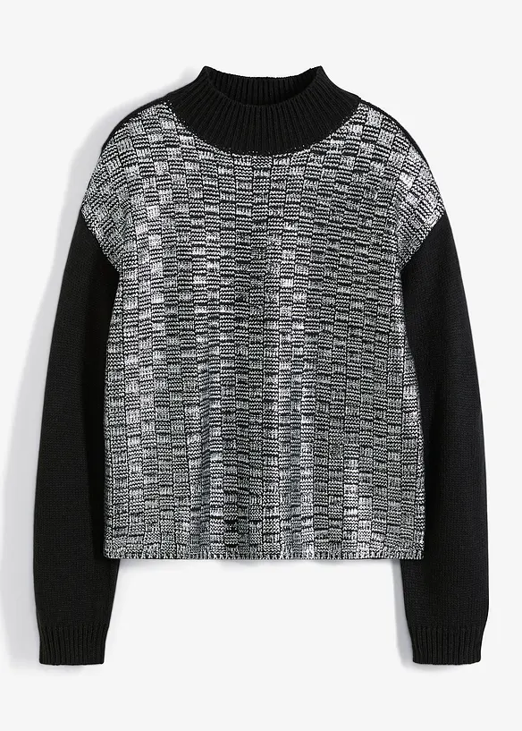 Strikket genser med glitter-print, RAINBOW