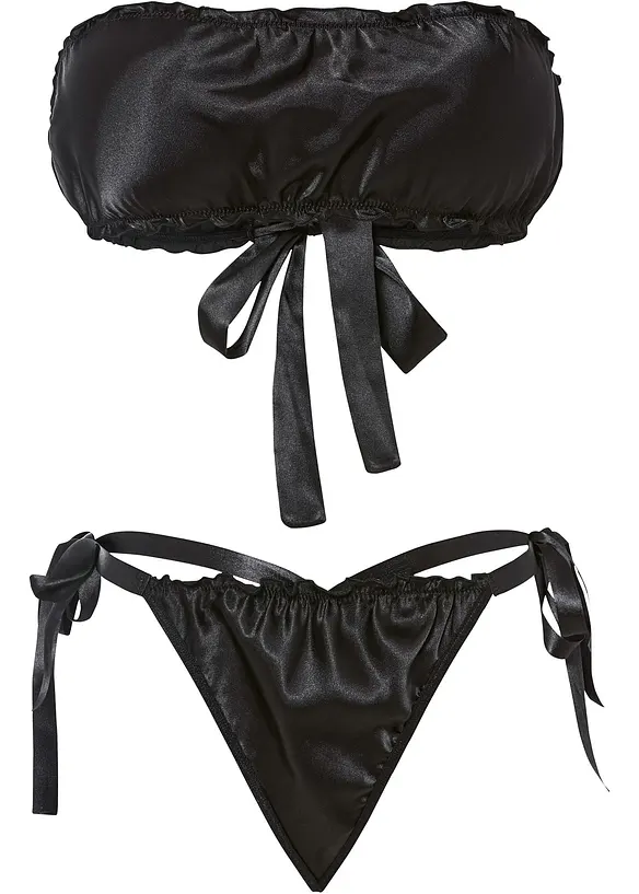 Bandeau-topp med knyting og stringtruse (2-delt sett), bonprix