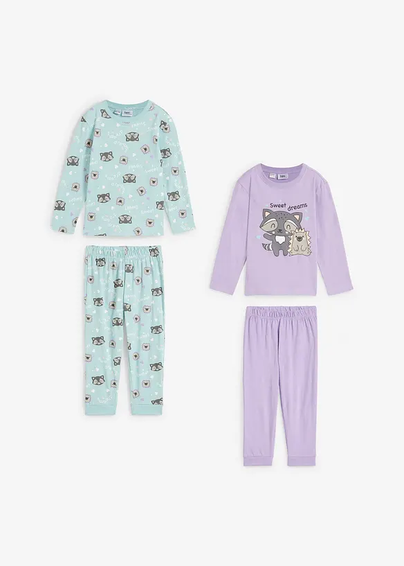 Pyjamas i 100% økologisk bomull (4-delt sett), bonprix