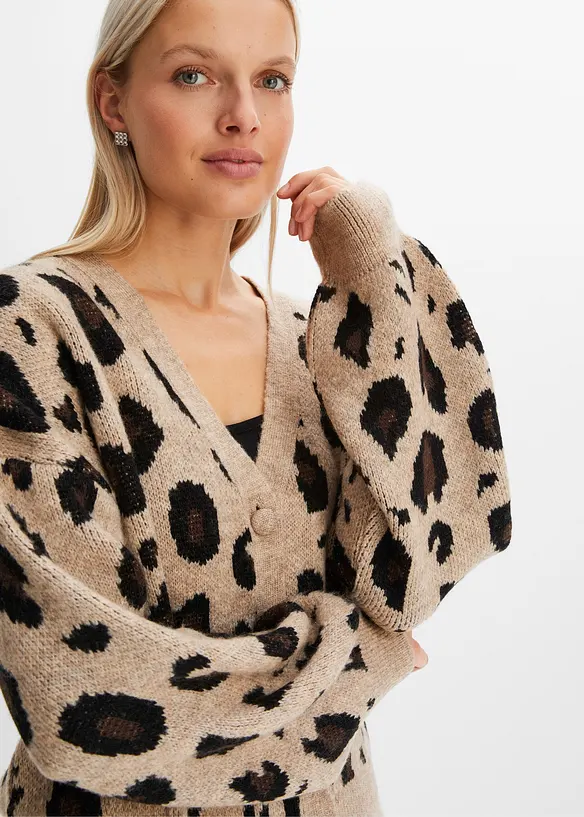 Mønstret cardigan, bonprix