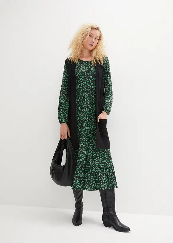 Trikotkjole i lett viskosemiks, bonprix