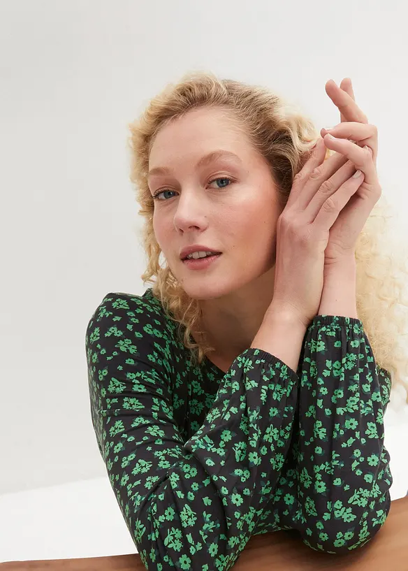 Trikotkjole i lett viskosemiks, bonprix