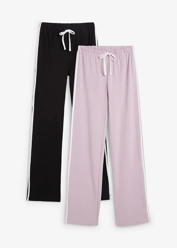 Jerseybukse i bomull med stretch (2-pack), bonprix