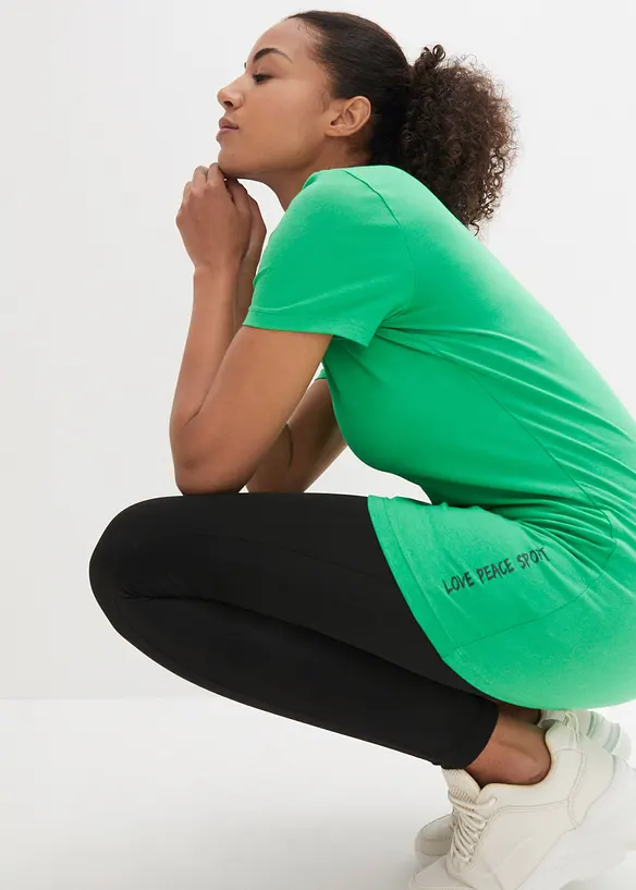 Lang topp med skrift (2-pack), bonprix