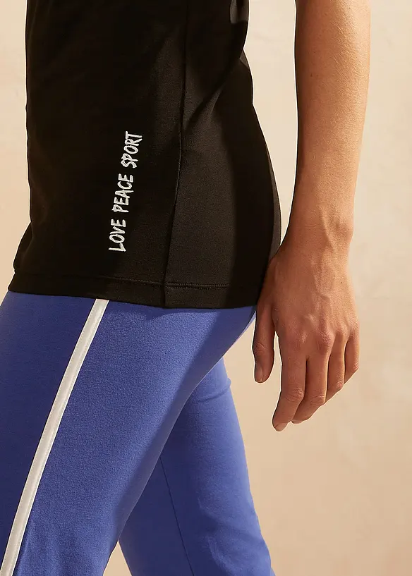 Lang topp med skrift (2-pack), bonprix