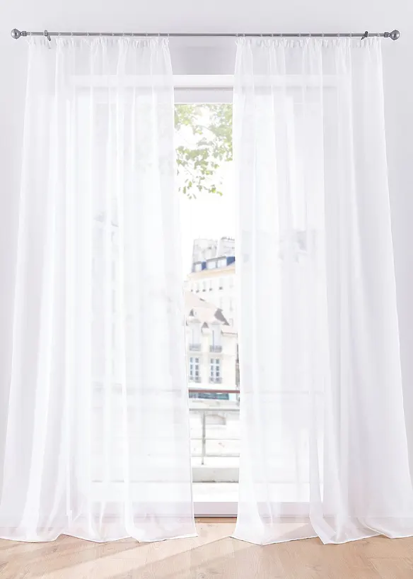 Gardin med resirkulert polyester og fin struktur (1 stk.), bonprix