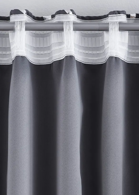 M&oslash;rkleggingsgardin med glanstrykk (1-pack), bonprix