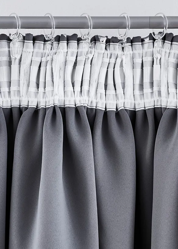 M&oslash;rkleggingsgardin med glanstrykk (1-pack), bonprix