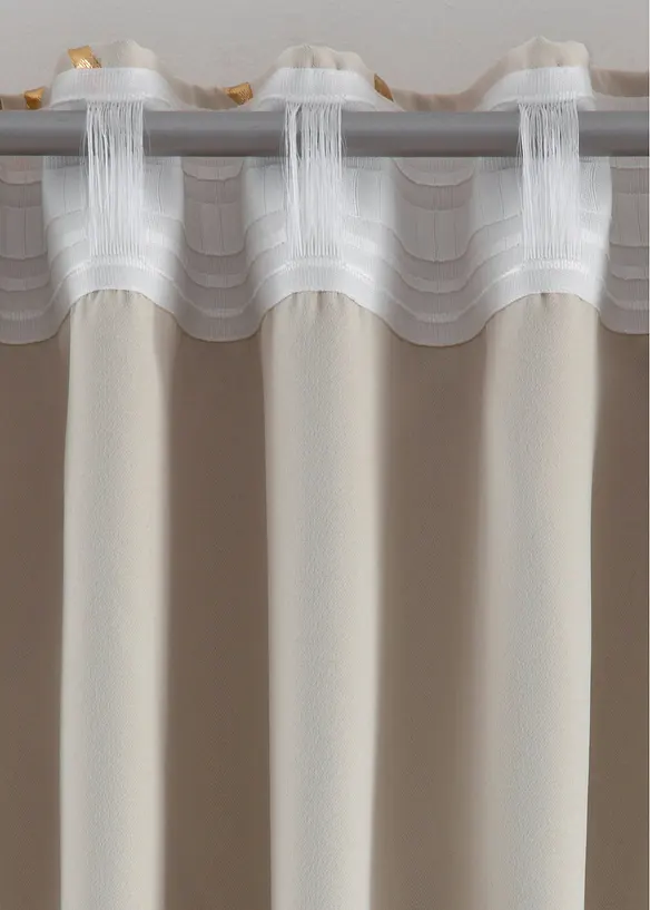 M&oslash;rkleggingsgardin med glanstrykk (1-pack), bonprix