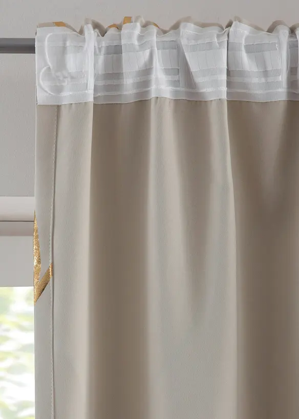 M&oslash;rkleggingsgardin med glanstrykk (1-pack), bonprix