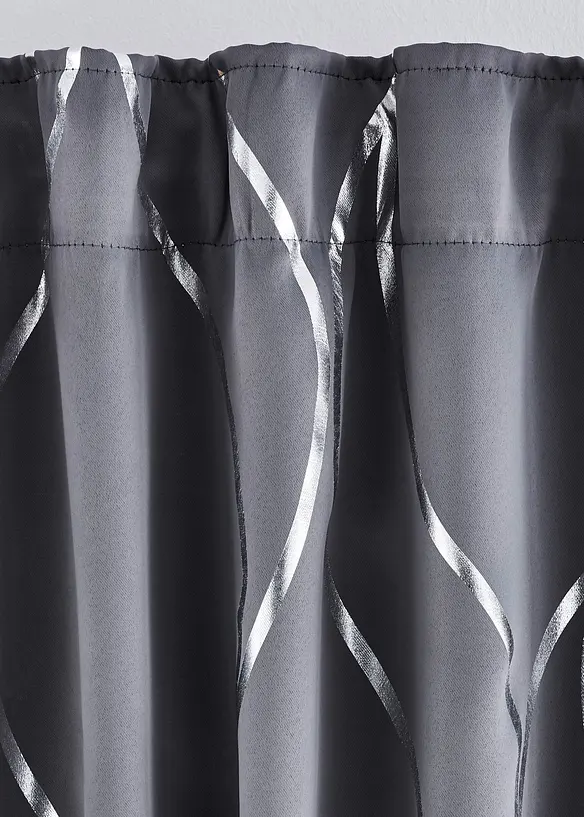 M&oslash;rkleggingsgardin med glanstrykk (1-pack), bonprix