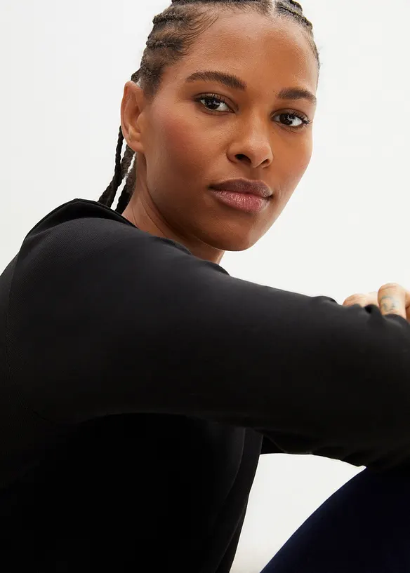 Langermet topp i 100% økologisk bomull, bonprix