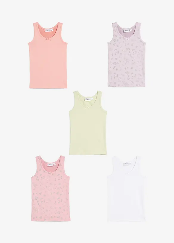 Trøye med myk bomull (5-pack), bonprix
