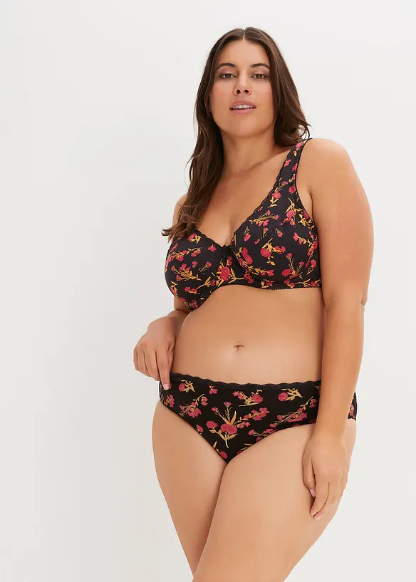 BH med bøyle i økologisk bomull (3-pack), bonprix