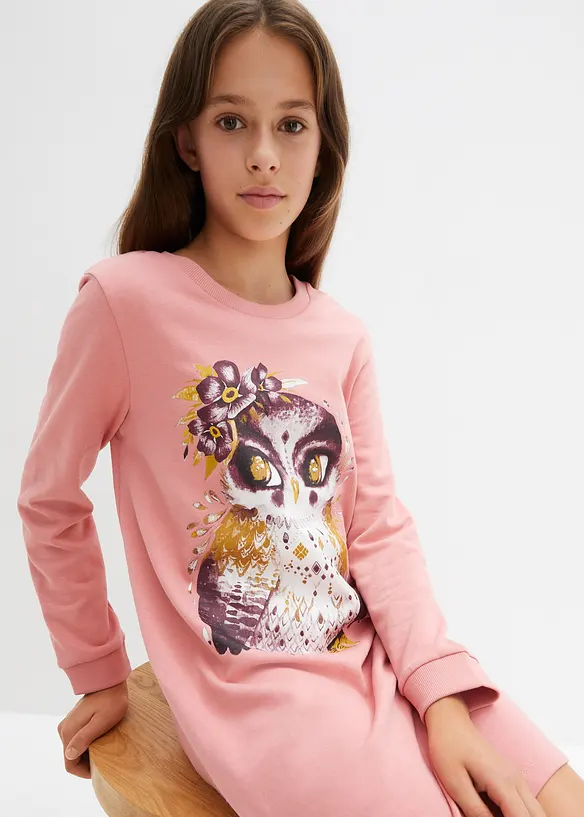 Sweatshirtkjole i 100% bomull, bonprix