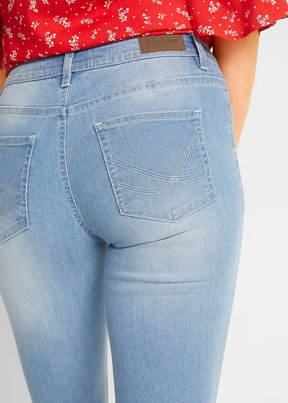 Komfort-capribukse i denim med stretch (2-pack), bonprix