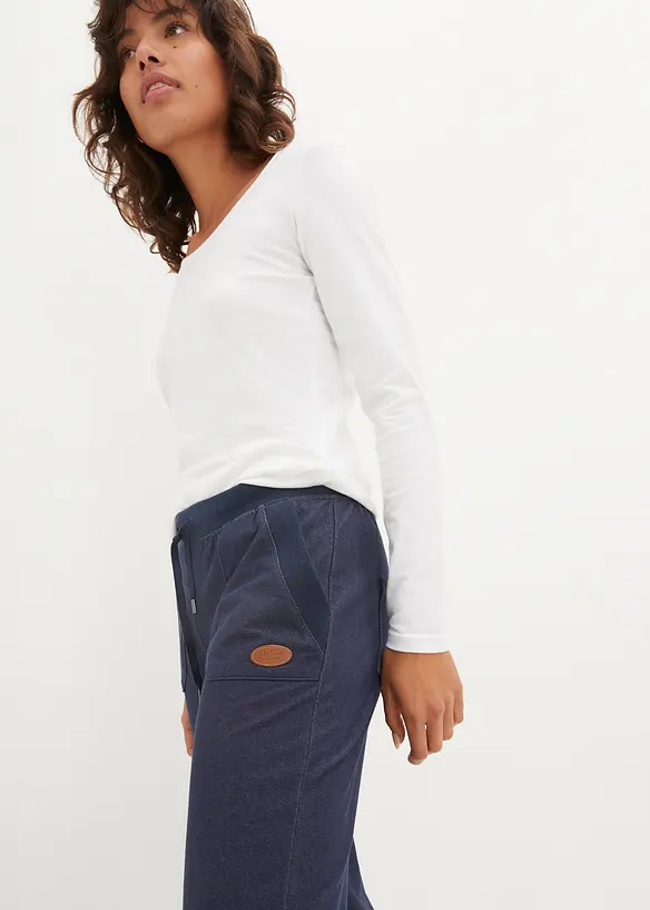 Ankellang sweatbukse i jeans look, bonprix