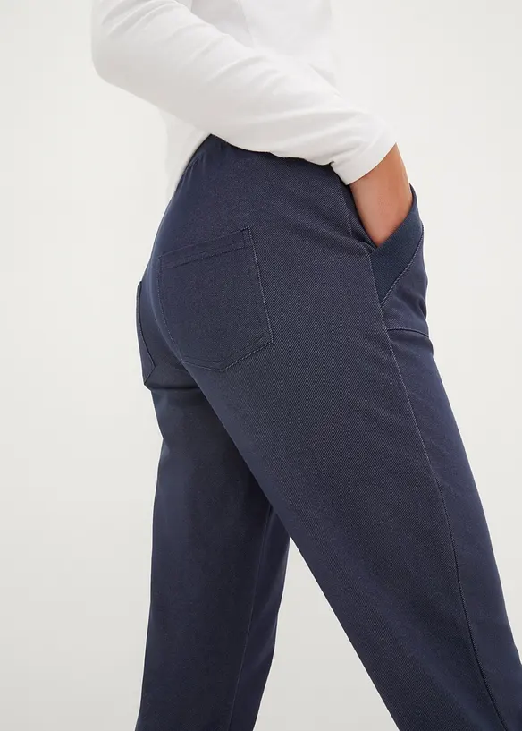 Ankellang sweatbukse i jeans look, bonprix
