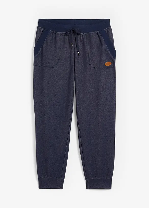 Ankellang sweatbukse i jeans look, bonprix