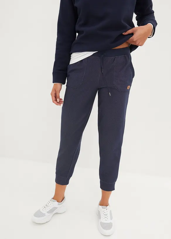 Ankellang sweatbukse i jeans look, bonprix